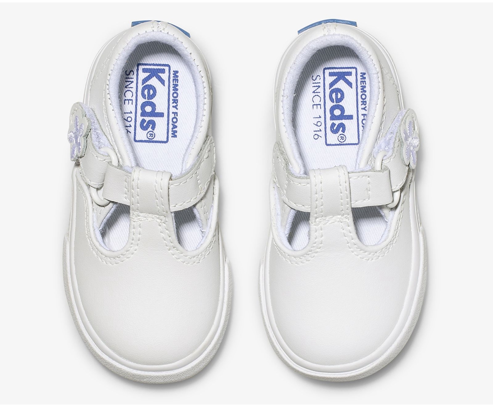 Keds Slip Ons Kinder Weiß - Daphne T-Strap Leder - AVY-568921